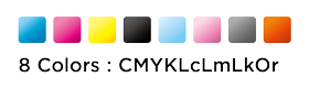 8种颜色：CMYKLcLmLkOr